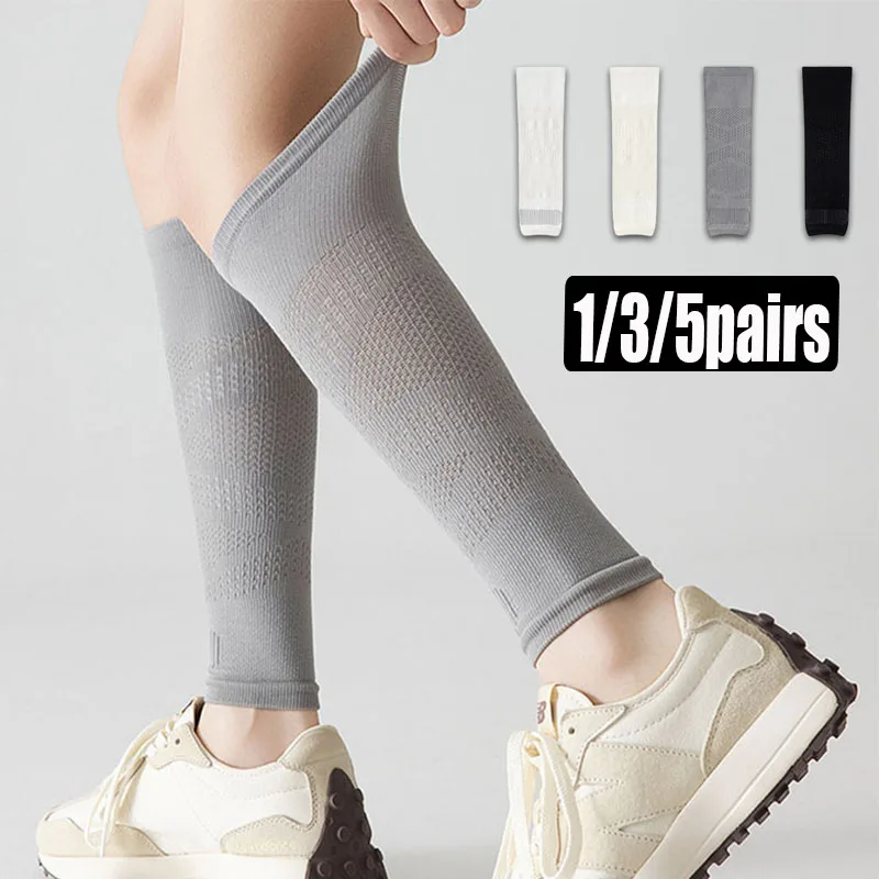 1/3/5 Pairs Calf Compression Sleeves women Breathable Elastic Lower Leg Support for Running Cycling Fitness Hiking and Sports