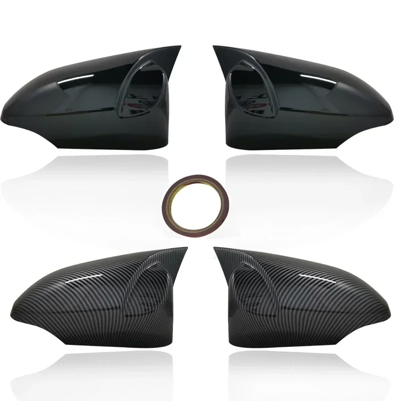 ABS 2pcs Carbon Fiber Texture Style Wing Side Rearview Mirror Cover Trim Cap Fit for Toyota C-HR CHR 2017-2020 Car Accessories