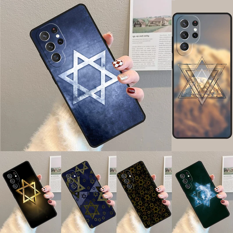 Capa de Telefone com Símbolo da Estrela de David para Samsung Galaxy Note 10 Pro S26 Ultra S23 S24 FE S25 S21 S22 PLUS à Prova de Choque