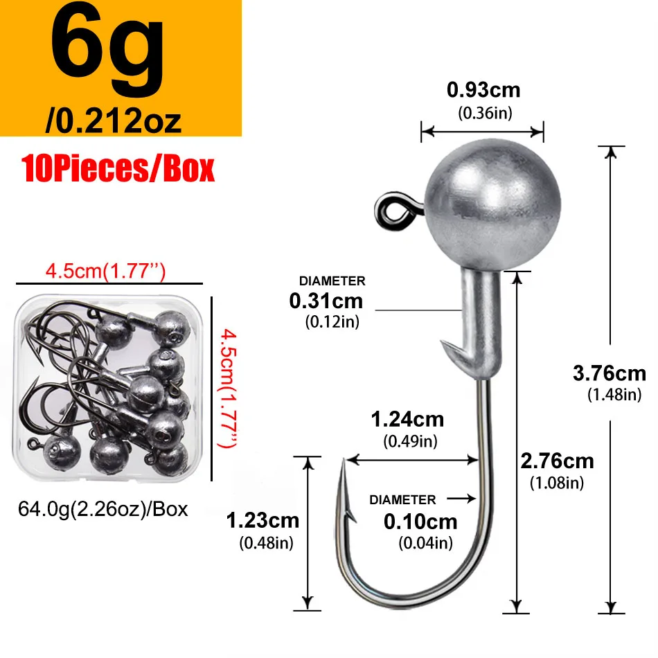 Lurestiker Alle maten 1g 2g 3g 4g 5g 7g 9g 12g 16g 20g 25g 28g Box pakket jig hoofd haken voor zachte worm crankbait