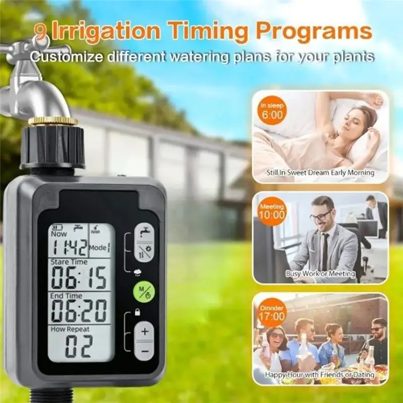 J1UL1N Multipurpose Automatic Lawn Watering Timer, Multiple Modes, Efficient Garden Irrigation Timer