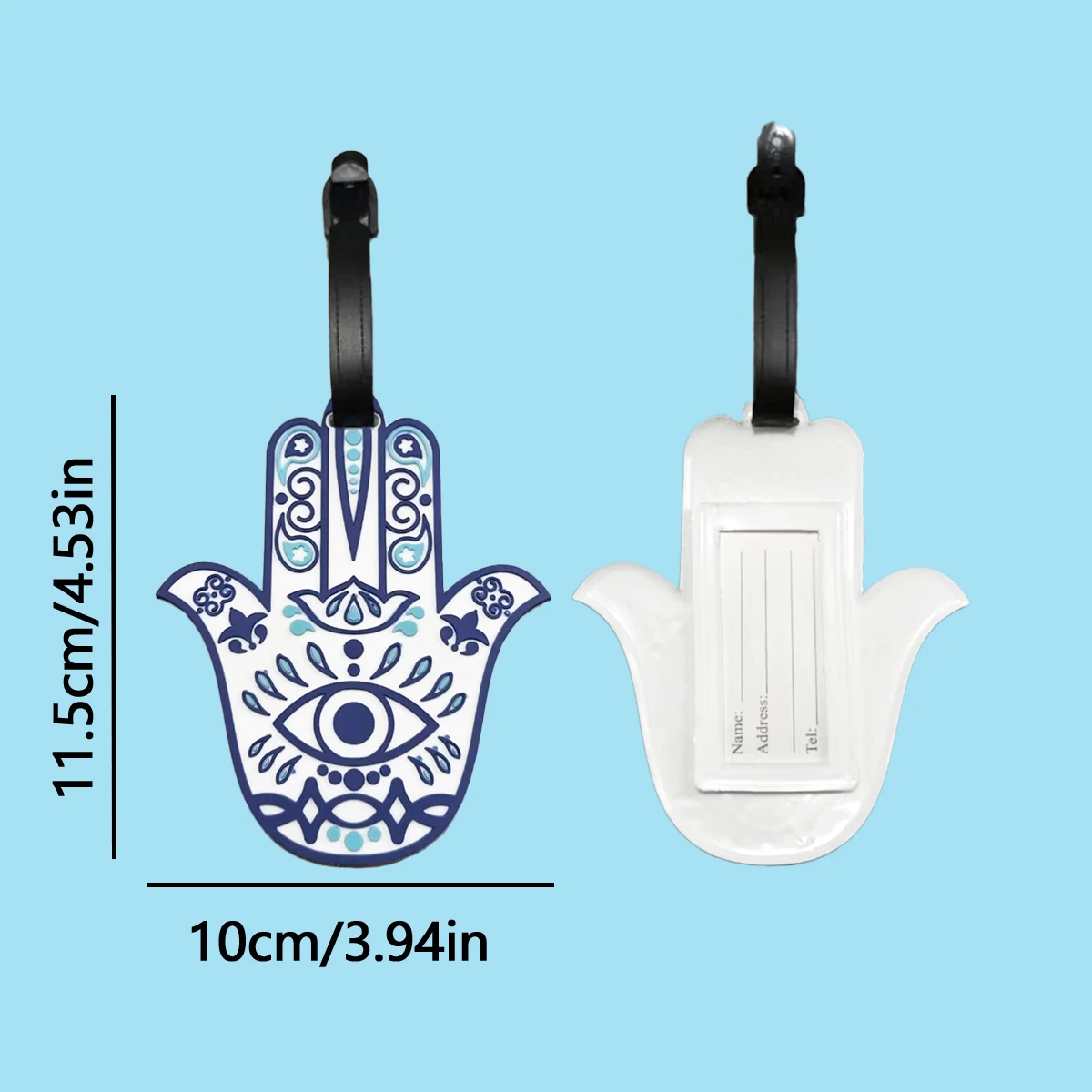 علامة أمتعة بنمط عين اليد الإبداعية من فاطمة، علامة أمتعة تسجيل الدخول في المطار، ملحقات السفر لتجنب الخسارة.-zmt #6
