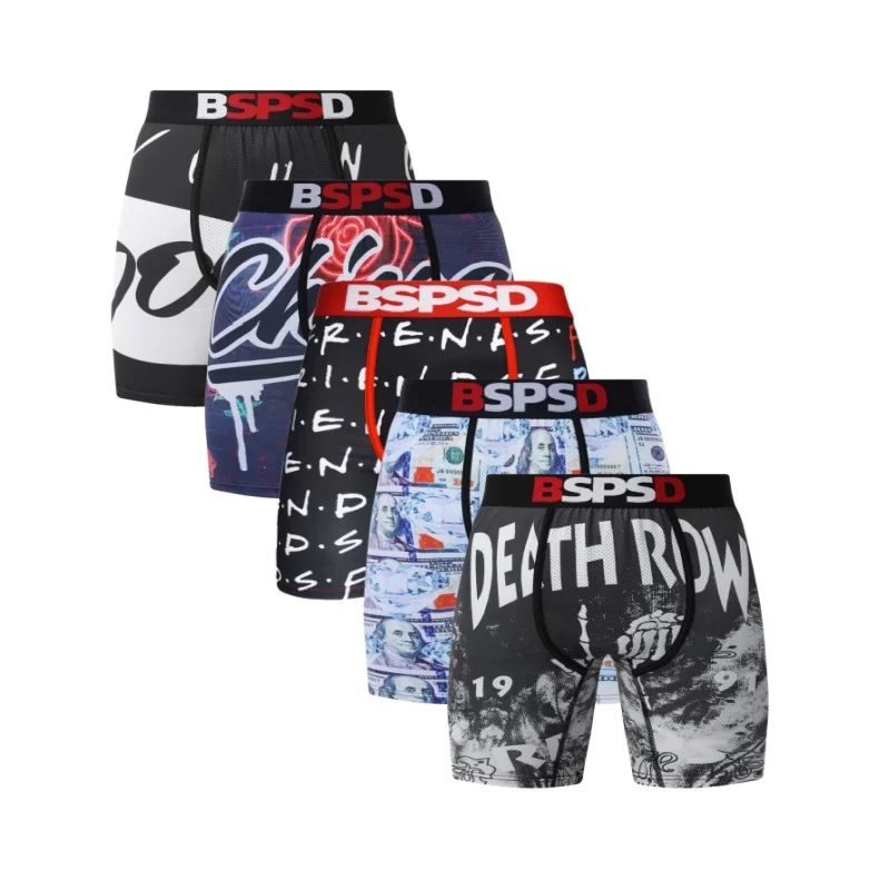 

5 шт., сексуальные мужские боксеры, нижнее белье, модные мужские боксеры с принтом, дышащие мужские трусы, нижнее белье, мужские трусы-боксеры, трусы