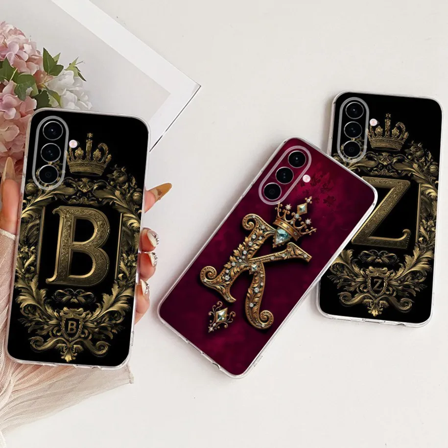 Case For Samsung Galaxy A27 A37 A57 5G Cover A576B A376B A276B Shockproof Bumper Initial Letters Silicone Soft Funda Phone Shell