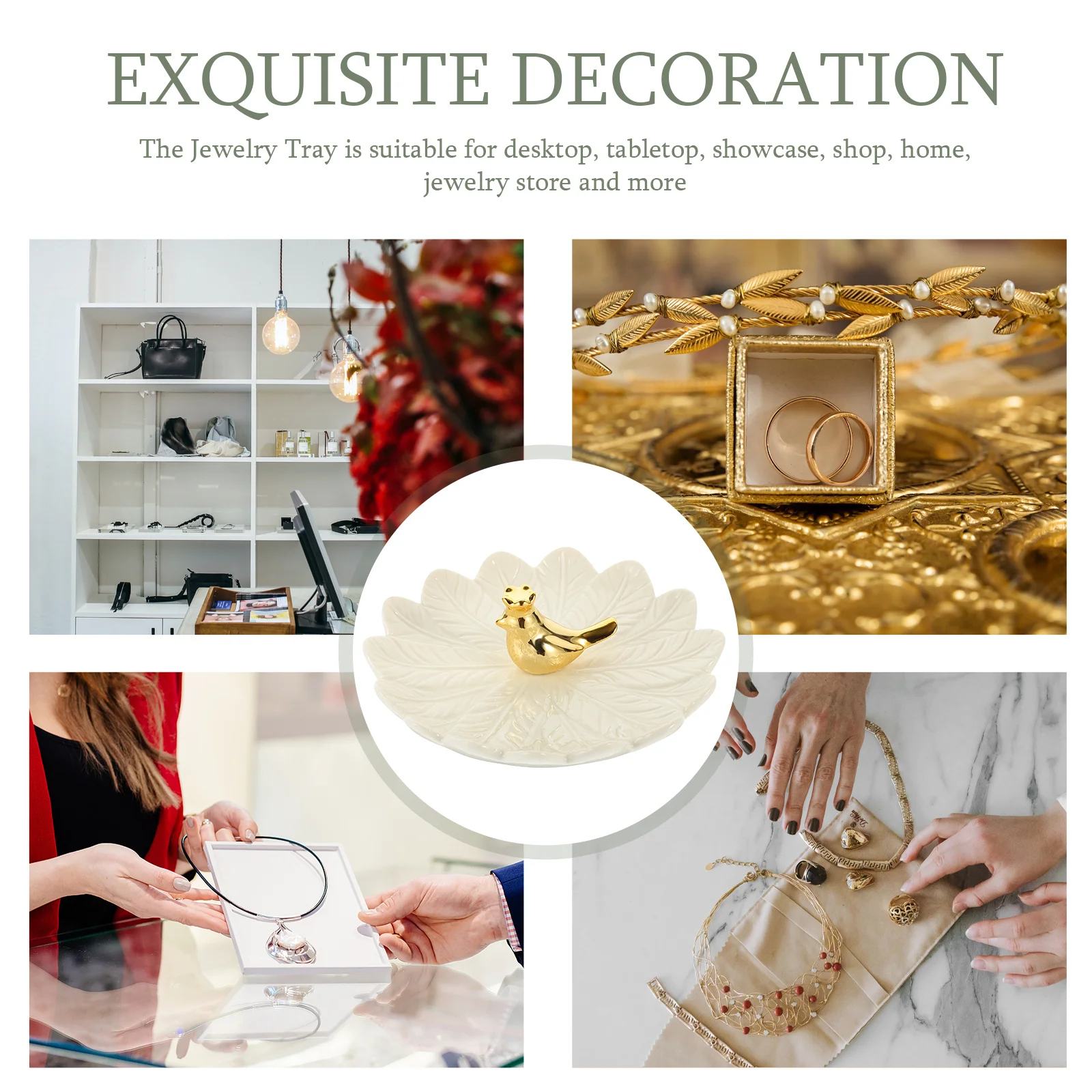 

Ceramic Jewelry Tray Cartoon Bird Jewelry Holder Ring Earring Dish Organizer Trinket Storage Plate Decorative