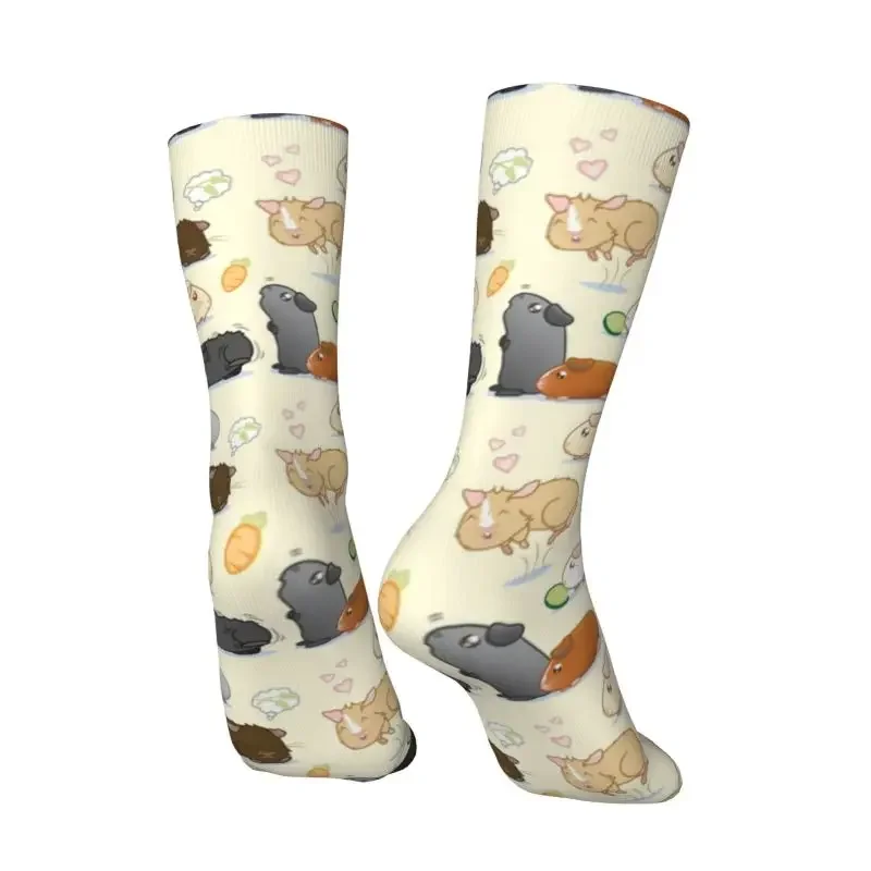 Fun Printing Fashion Guinea Pig Parade Socks for Women Men Stretch Summer Autumn Winter Animal Crew Socks