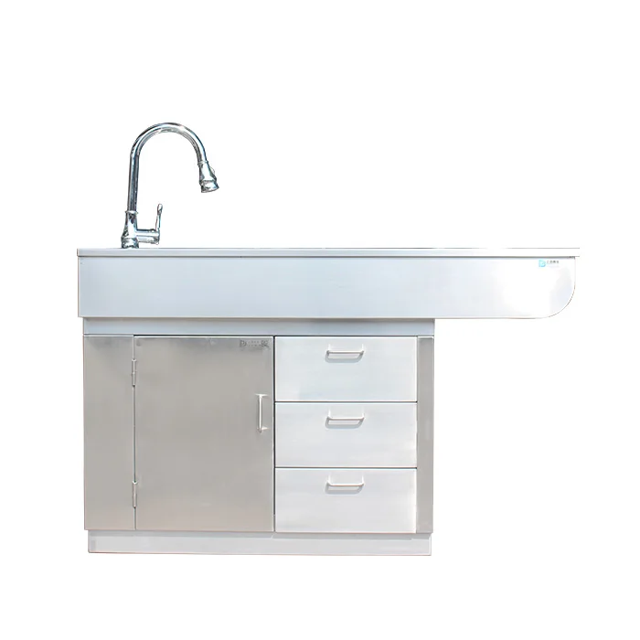 MT MEDICAL Multi-functional Veterinary Dental Examination Table Stainless Steel Pet Procedure Disposal Table for Animal Clinic