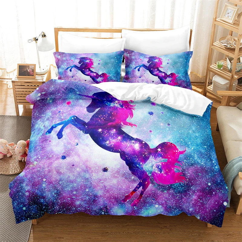 Unicorn Bedding Set Duvet Cover Set 3d Bedding Digital Printing Bed Linen Queen Size Bedding Set Fashion Design