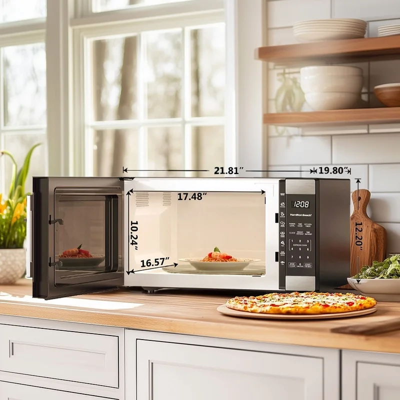 Kuchenka mikrofalowa na blacie o pojemności 1,6 stopy sześciennej 1100 W Gotowanie z czujnikiem 7 zaprogramowanych opcji Cyfrowy wyświetlacz Timer Obrotowy sprzęt kuchenny