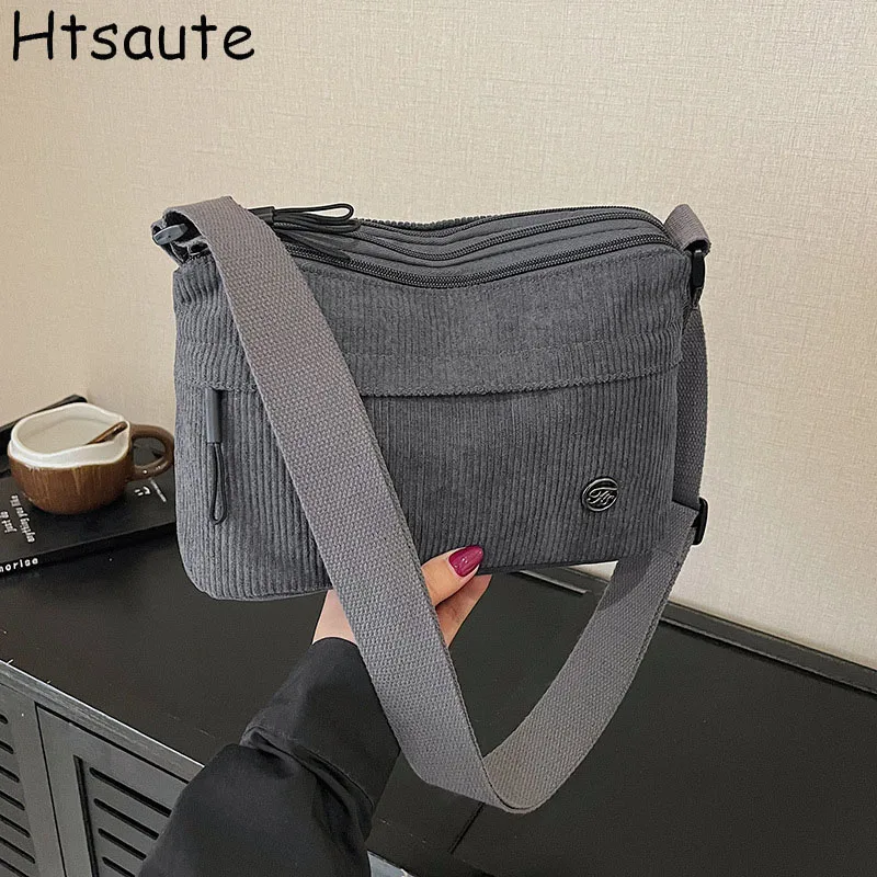 

Advanced Retro Bags for Women's New Textured corduroy Shoulder Bag with Large Capacity Crossbody Commuting Tote Bag bolsos