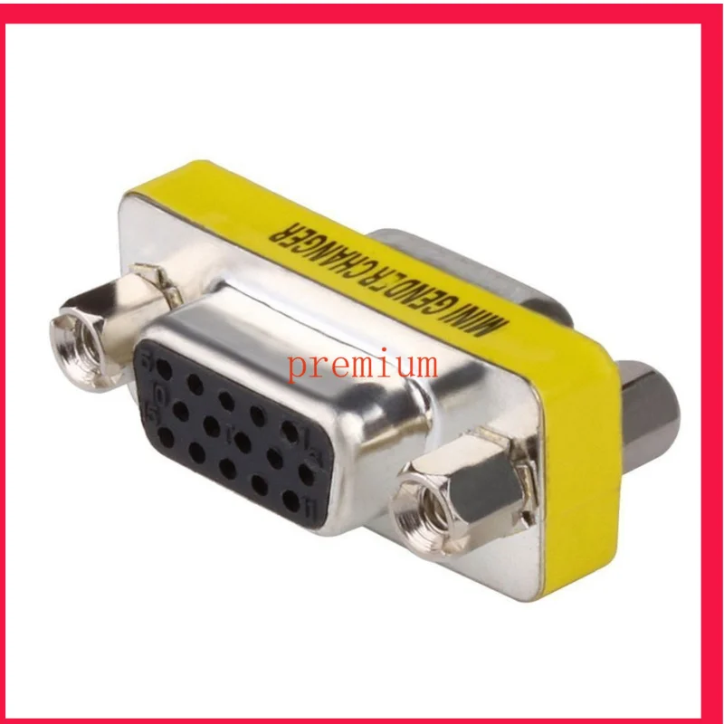 Batch 15 pin VGA SVGA female plug coupler Gender Converter adapter