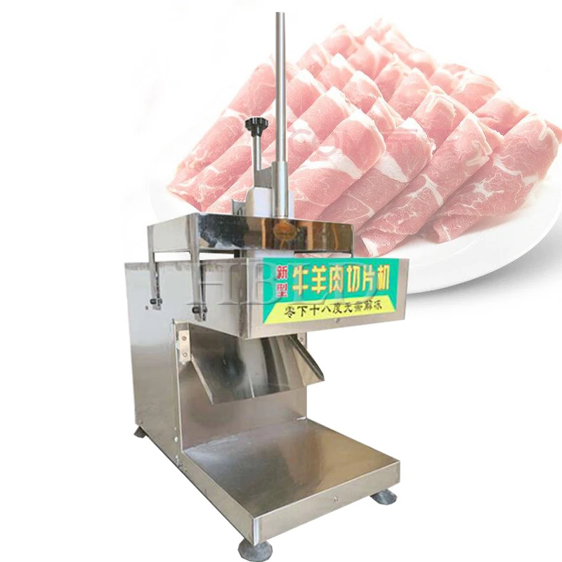 Household Kitchen Frozen Meat Slicer Stainless Steel Food Lamb Beef Roll Cutting Machine