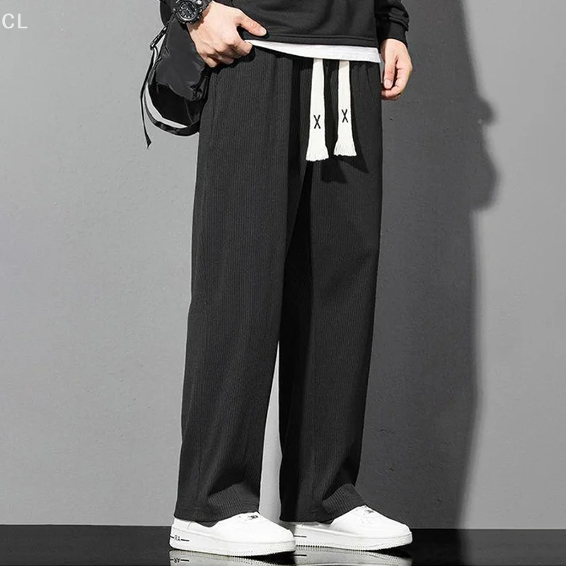

2025 New All-match Fashion Men's Loose Style Trendy Solid Color Literary Youth Popular Pants Casual Pants Sports Pants