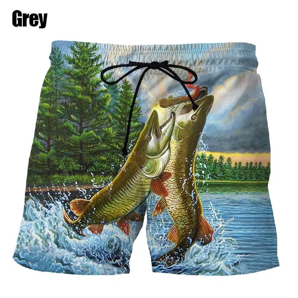 Strand Herren Shorts Mode lässig lustige Fisch drucken 3D-Shorts Sport lose Shorts