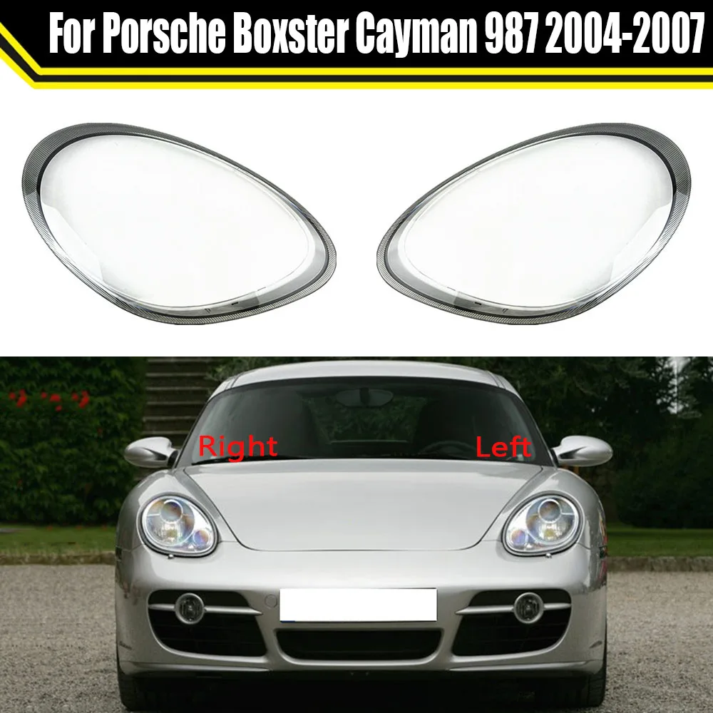 

Car Headlamp Lens For Porsche Boxster Cayman 987 2004-2007 Transparent Shell Headlight Glass Replace The Original Lampshades