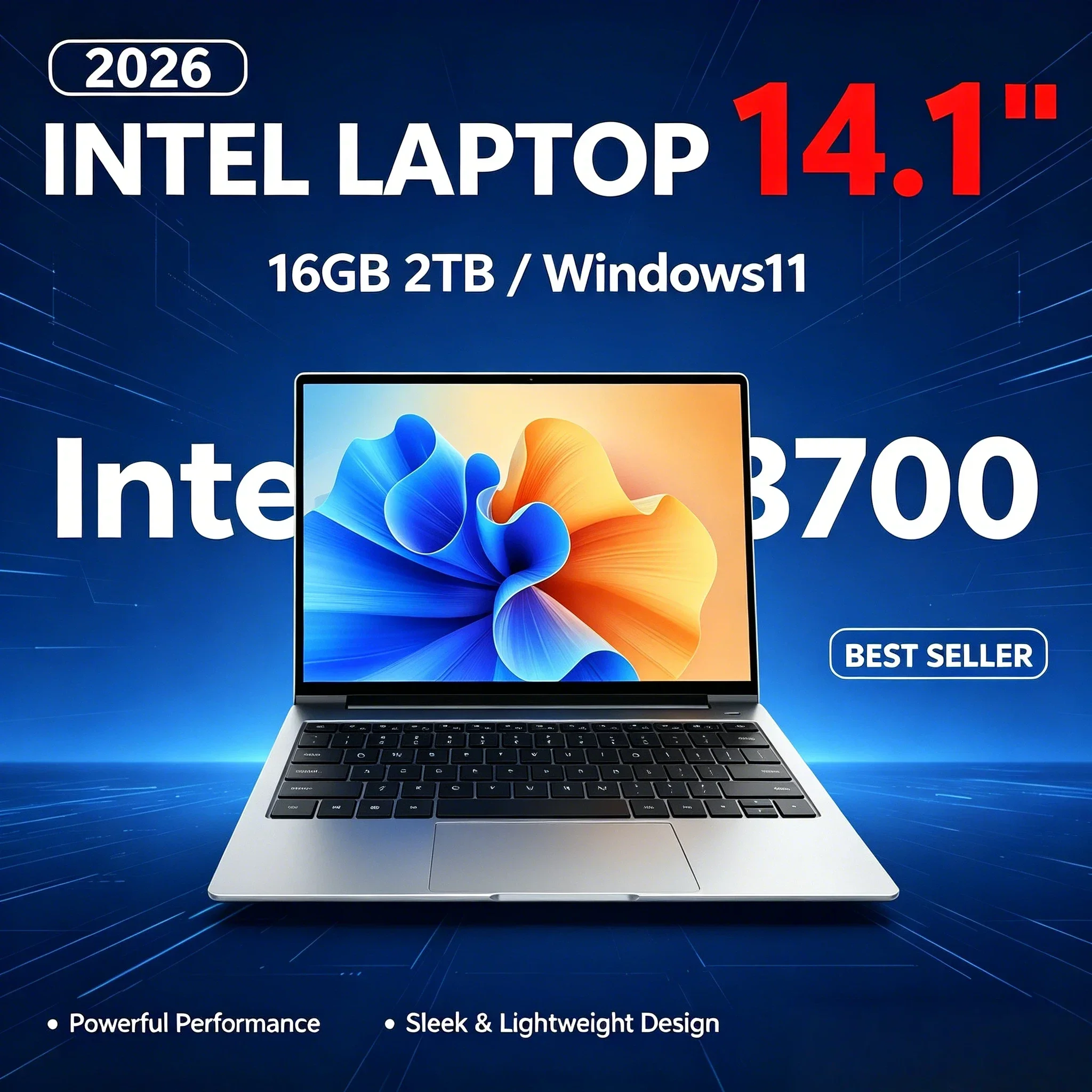 NEW 14.1 Ultra Slim Laptop 16GB RAM 2TB SSD Windows 11 Intel N3700 Notebook Gamer 1920x1080 Display Office Study PC Pro