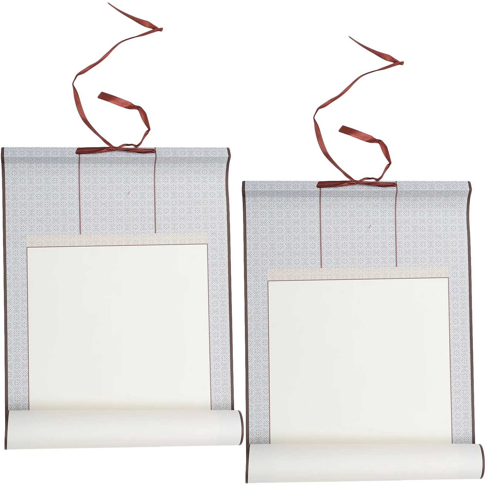 

2Pcs Blank Hanging Scroll for Chinese Calligraphy Paper Art Wall Decor Painting Writing Practice Lightweight Foldable Rice Paper