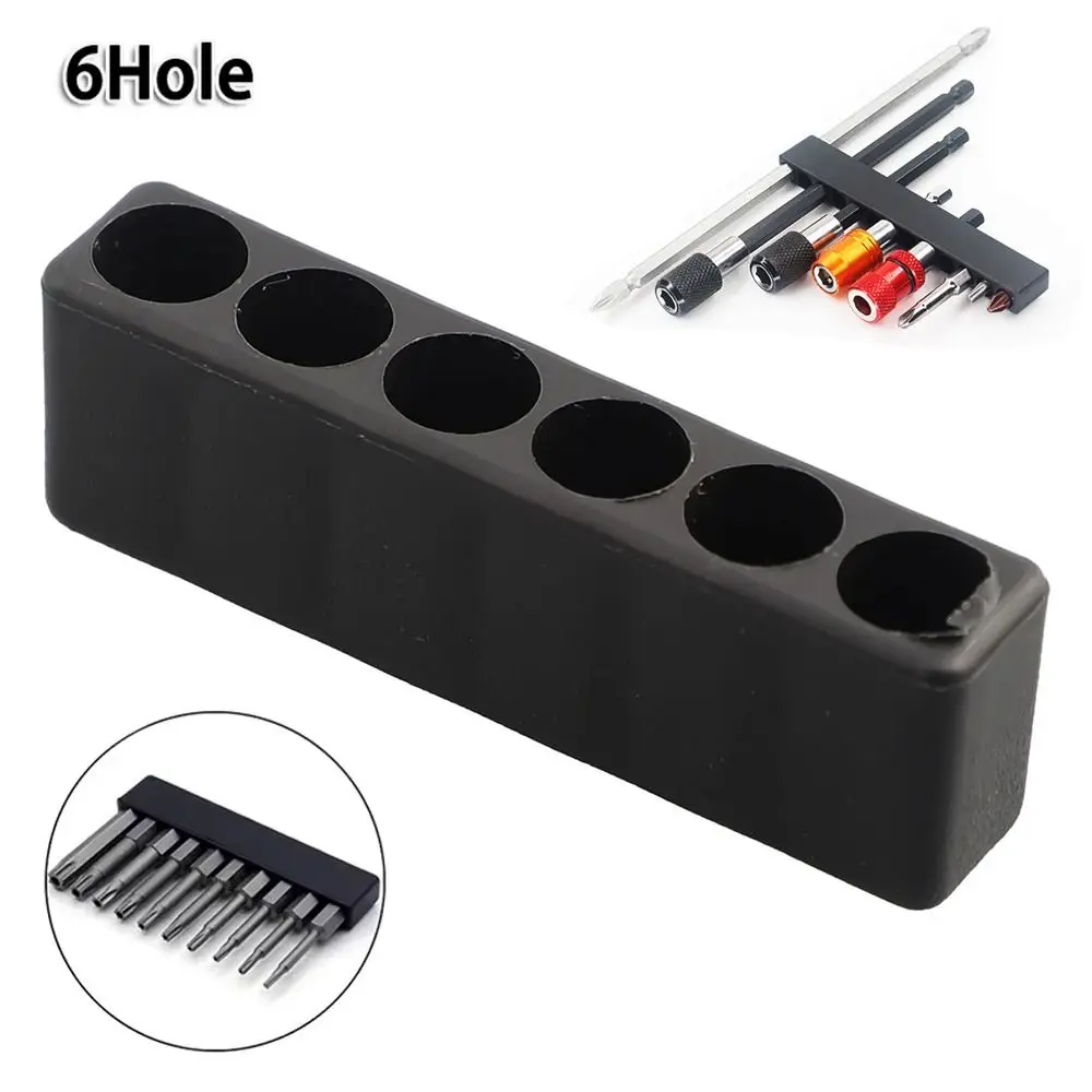 10/20Pcs 6 Holes Screwdriver Bit Box Hand Tools Holder Screw Storage Bits Organizer Rack 1/4