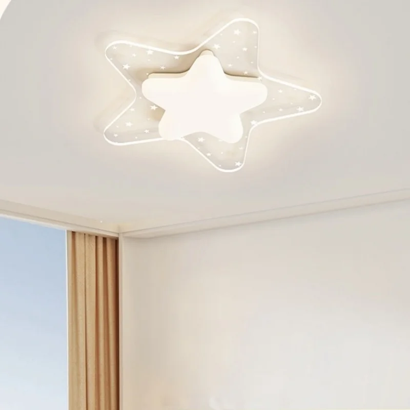 Creative Star Children's Room Ceiling Light Boys Girls Study Light Simple Modern Warm Dreamy Cartoon Lighting LED Bedroom Light