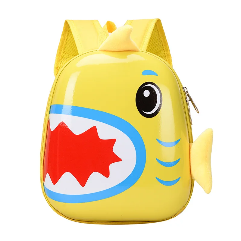 Kindergarten Baby Backpack Hard Shell Children\'s Backpack Cartoon Shark Light Weight Reducing Boys And Girls Small Schoolbag