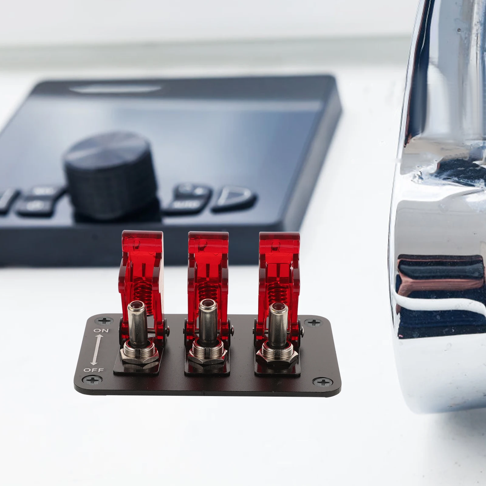 

12V Waterproof Toggle Switch Rocker Panel Heavy Duty LED Lighted Universal Boat Marine 3 Way On Off Switches Volt