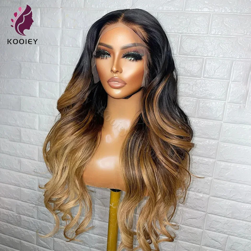 360 Lace Ombre Highlight Blonde Wig Human Hair Wigs For Women Brazilian Body Wave 13X4 Blonde Lace Frontal Wig On Sale Clearance