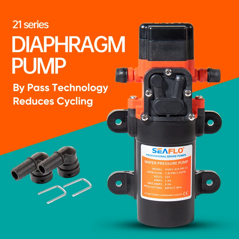 

Морской водяной насос Seaflo, диафрагменный насос 40 фунтов на квадратный дюйм, 12 В, 24 В, аксессуары для яхт, лодок, лодок для отдыха