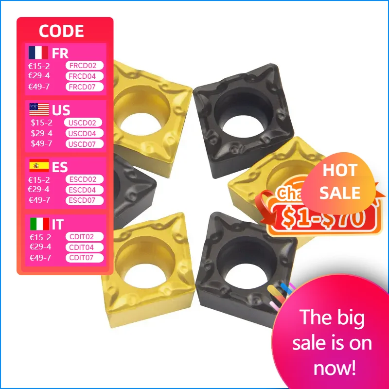 

10PCS Carbide insert CCMT09T302/04/08 H01/KT930S/YZ15TF/YZ735 Internal Turning Tools CCMT 09 Lathe cutter Tool turning insert