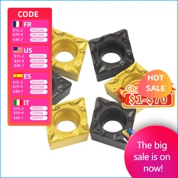 10PCS Carbide insert CCMT09T302/04/08 H01/KT930S/YZ15TF/YZ735 Internal Turning Tools CCMT 09 Lathe cutter Tool turning insert
