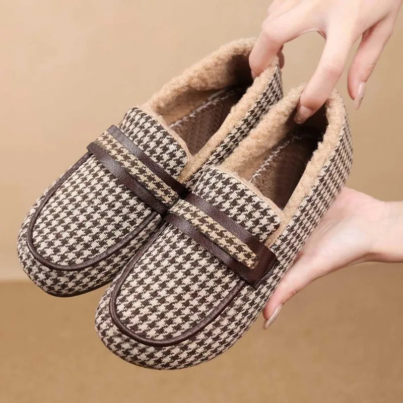 

2024 New Women's Sports Shoes Retro Casual Thick-soled Comfortable Suede Warm Women's Sports Low-top Shoes