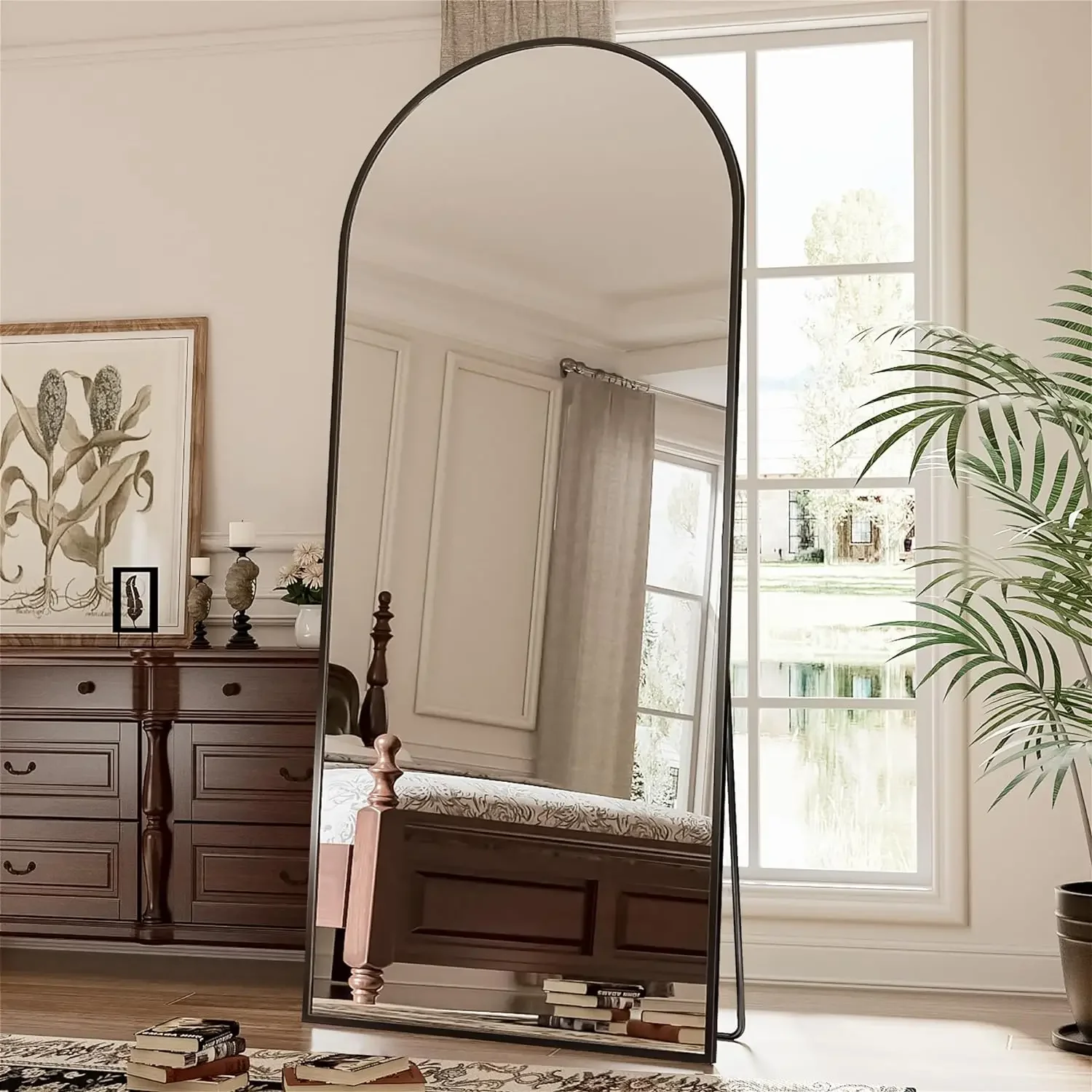 

Floor Mirror,71"×28"Arched Full Length Mirror Arched Mirror with Stand,Black Large Arched Wall Mirror,Oversized Arched Mirror Fu