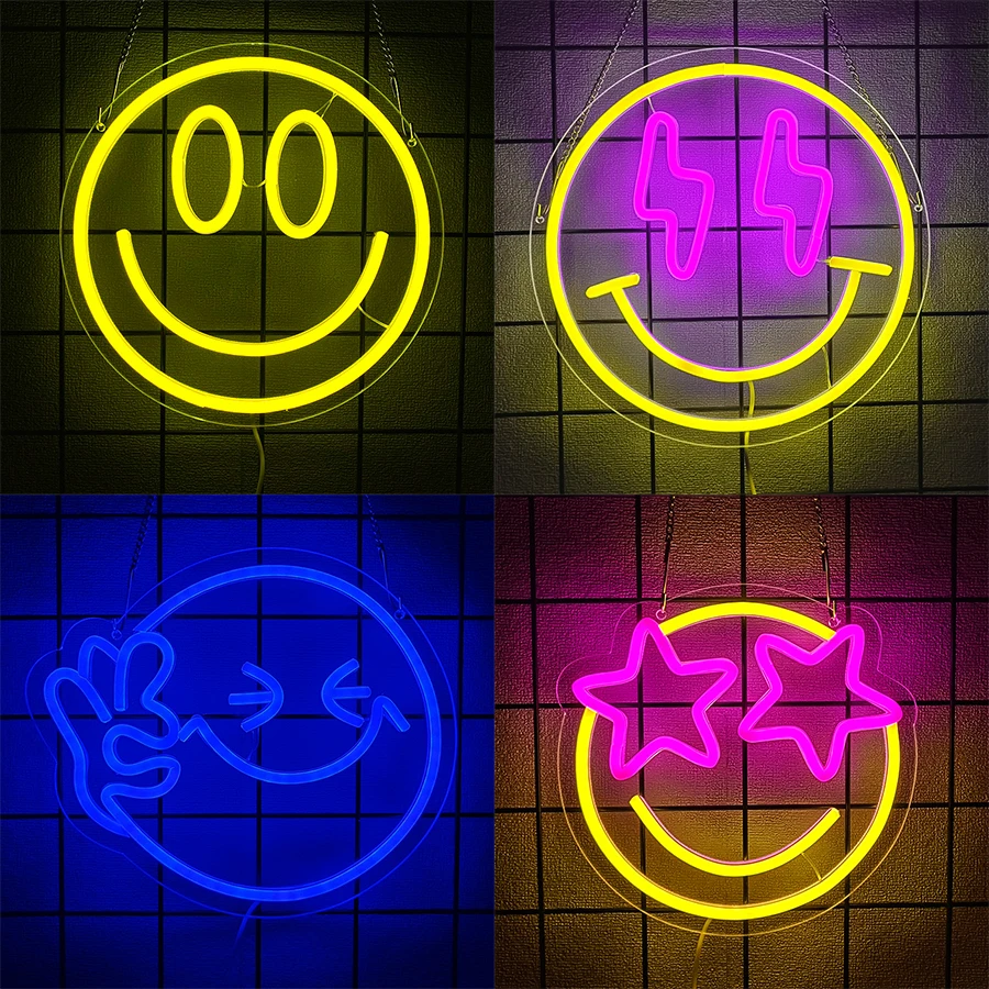 Smile Face Neon Sig…