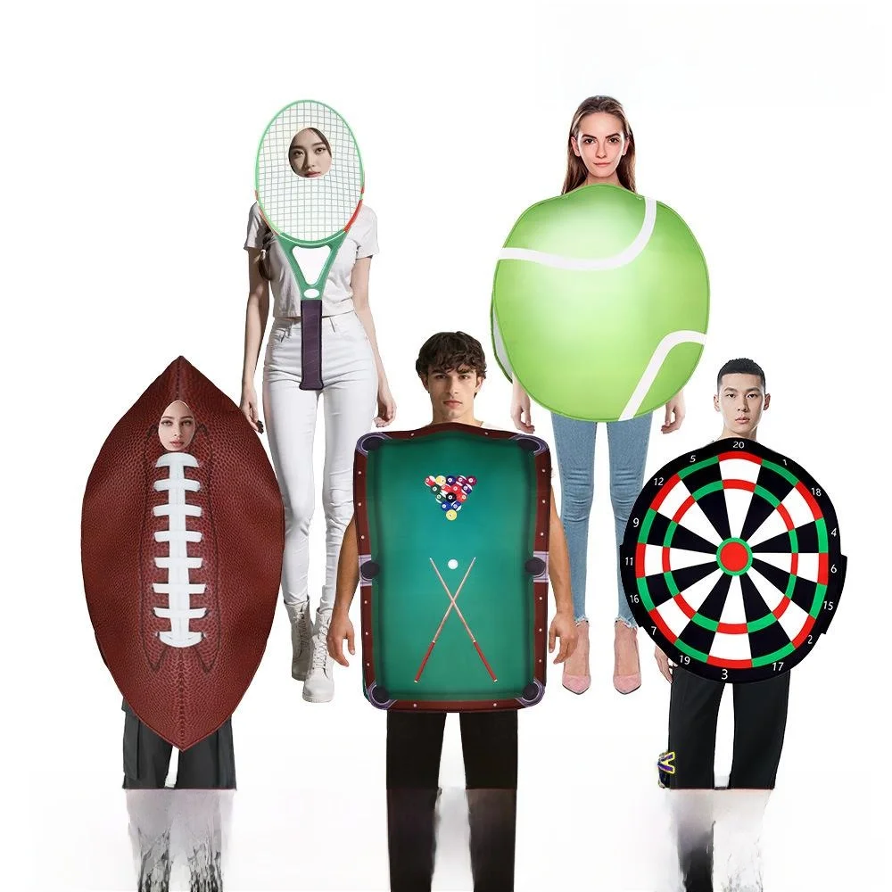 بدلة تنكرية للهالوين على شكل لاعب تنس أو رجبي أو بلياردو، بدلة متكاملة من الإسفنج المركب للفعاليات الجامعية والعروض