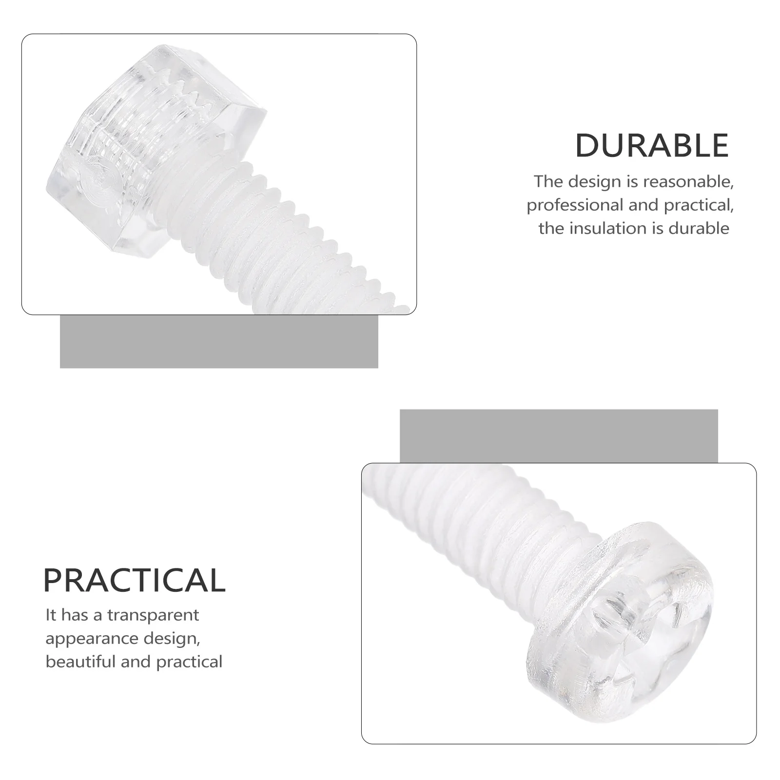

30 Pcs Acrylic Screw Set Bolts Nuts Hand Tighten Screws Manual Mounting Transparent