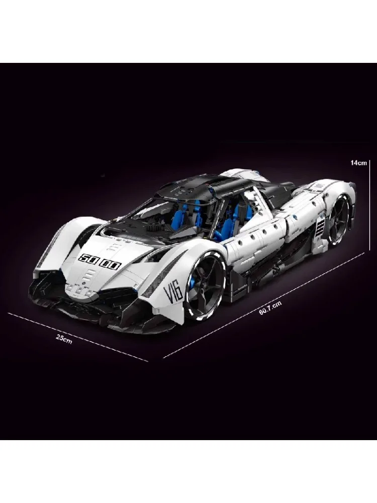 Technische Ontwikkeling Zestien V16 1:8 Bouwstenen MOC T5052 RC Supercar Sportvoertuig Model Kit Ornament Speelgoed Volwassenen Cadeau 4016PCS - afbeelding 2