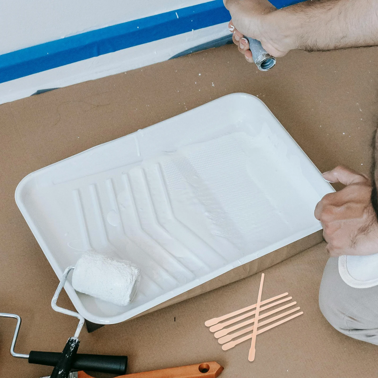 400 قطعة من أعواد خلط الطلاء أعواد تقليب خشبية لمشاريع الراتنج الحرفية مادة خشبية قوية غير تزييفها مزج فعال