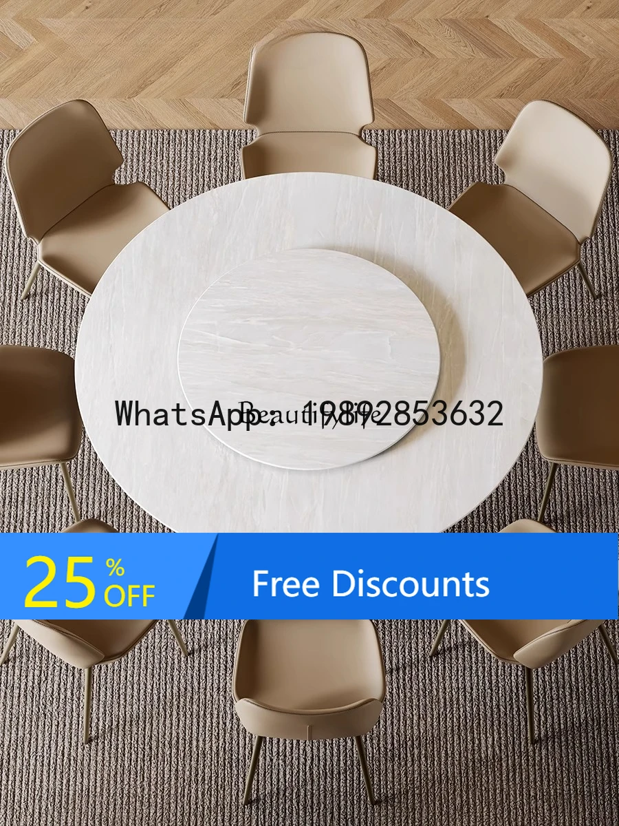

marble dining table Modern simple light luxury cream style creative round dining table