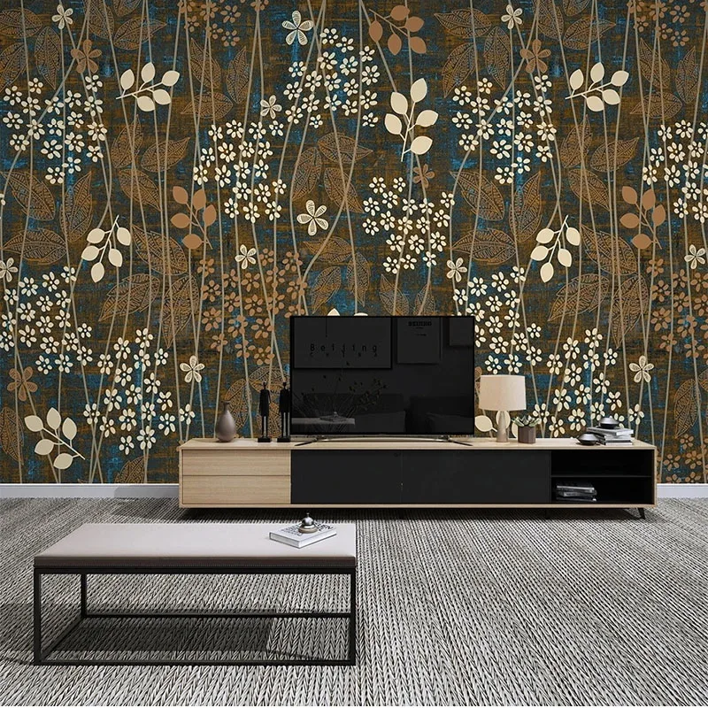 Custom Simple 3D Modern Simple Light Luxury Line Flower Mural Wallpaper For Bedroom Walls Papel De Parede Home Decor Tapety Art