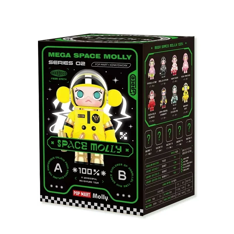 Pop Mart Blind Box pour enfants, Spacemolly100 % Collection Series, Mystery Box Worker, Ornement, Cadeau de Noël, Action Figure Toys