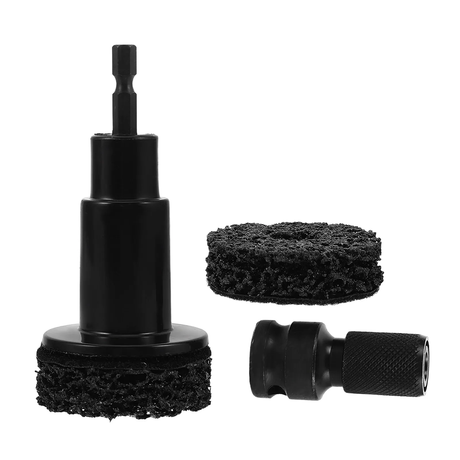 1Set Wheel Hub Cleaning Tool Universal Brake Hub Cleaning Kit Includes 2 Pads and Adapter for Vehicle Rust Removal and Tire