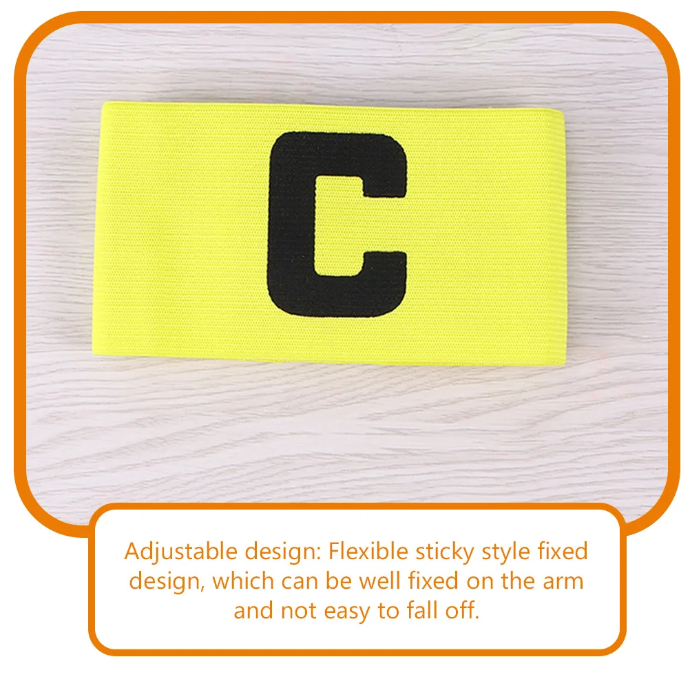 3 Pcs Football Training Supplies Captain C-label Armband Yellow Adjustable Soccer Supply Major Rugby Bands for Nylon Practical