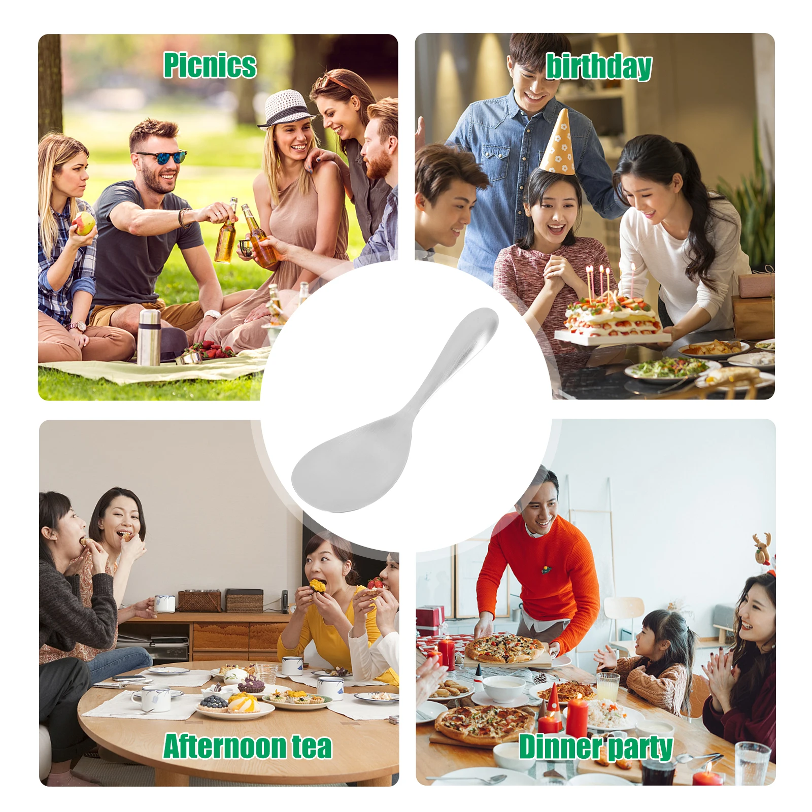 

Stainless Steel Rustproof Cookware Spatula Large Rice Spoon Size Easy Clean Home Hotel Restaurant Kitchen Tool