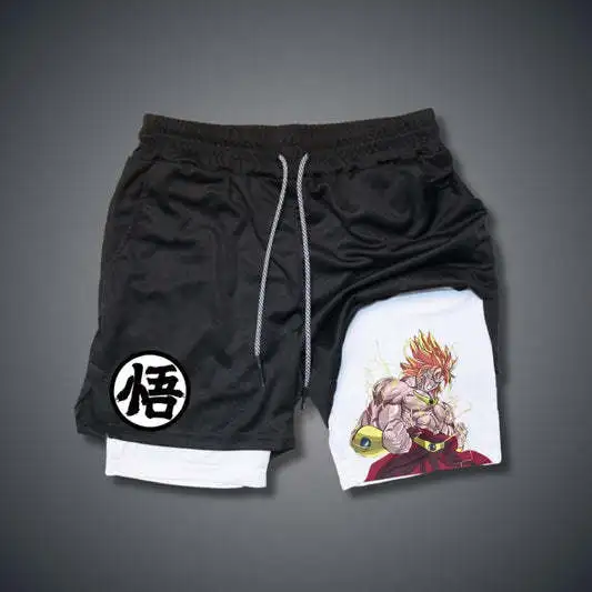 Anime Gym Shorts Men Women Dragon Ball NARUTO One Piece 3D Print 2 in 1 Quick Dry Breathable Sports Training Gifts Toys
