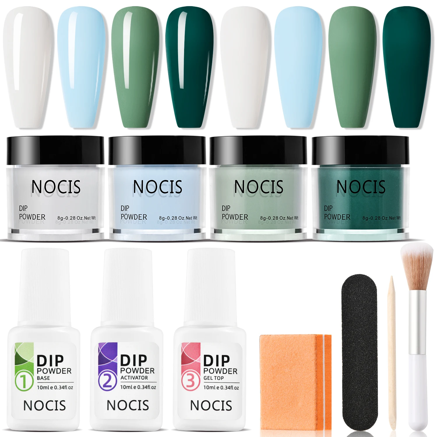 

Набор пудры для занурения ногтей Набор для занурения ногтей Пыль Nail Art Натуральный сухой комплект для ногтей без лампы Белый телесный комплект для ногтей с блестками