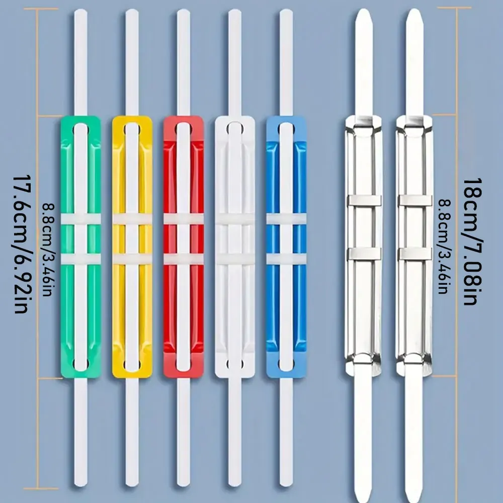 50pcs Plastic Iron Double-Hole File Fastening Strips, File Binding Clips, Suitable for Document Sorting and Classification.
