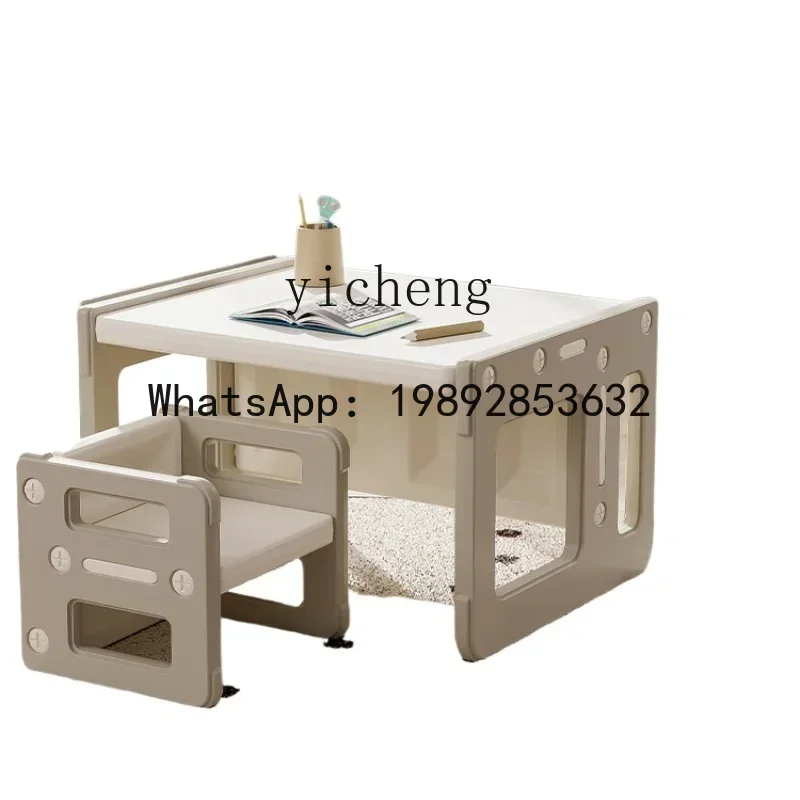 AH  Children Writing Table and Chair Suit Baby Multi-Functional Study Desk