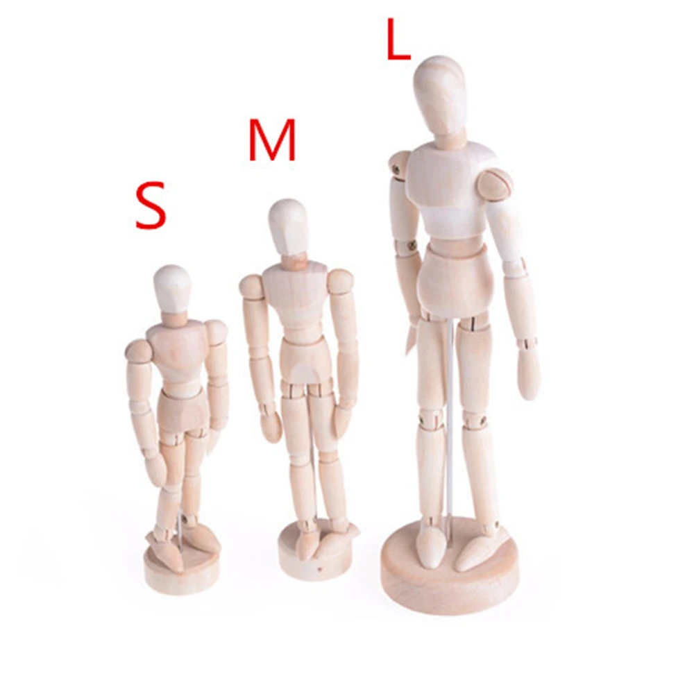 Male Manikin Blockhead Wooden Artists Jointed Mannequin Puppet Gift Desktop Ornaments Decorative Figures for Home Office фигурки