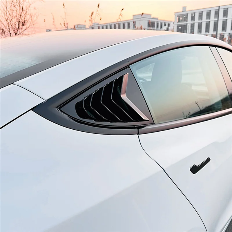 

For Tesla Model 3 Highland 2024+ Rear Side Window Louvers Air Vent Scoop Shades Cover Blinds Spoiler Accessories Gloss Black