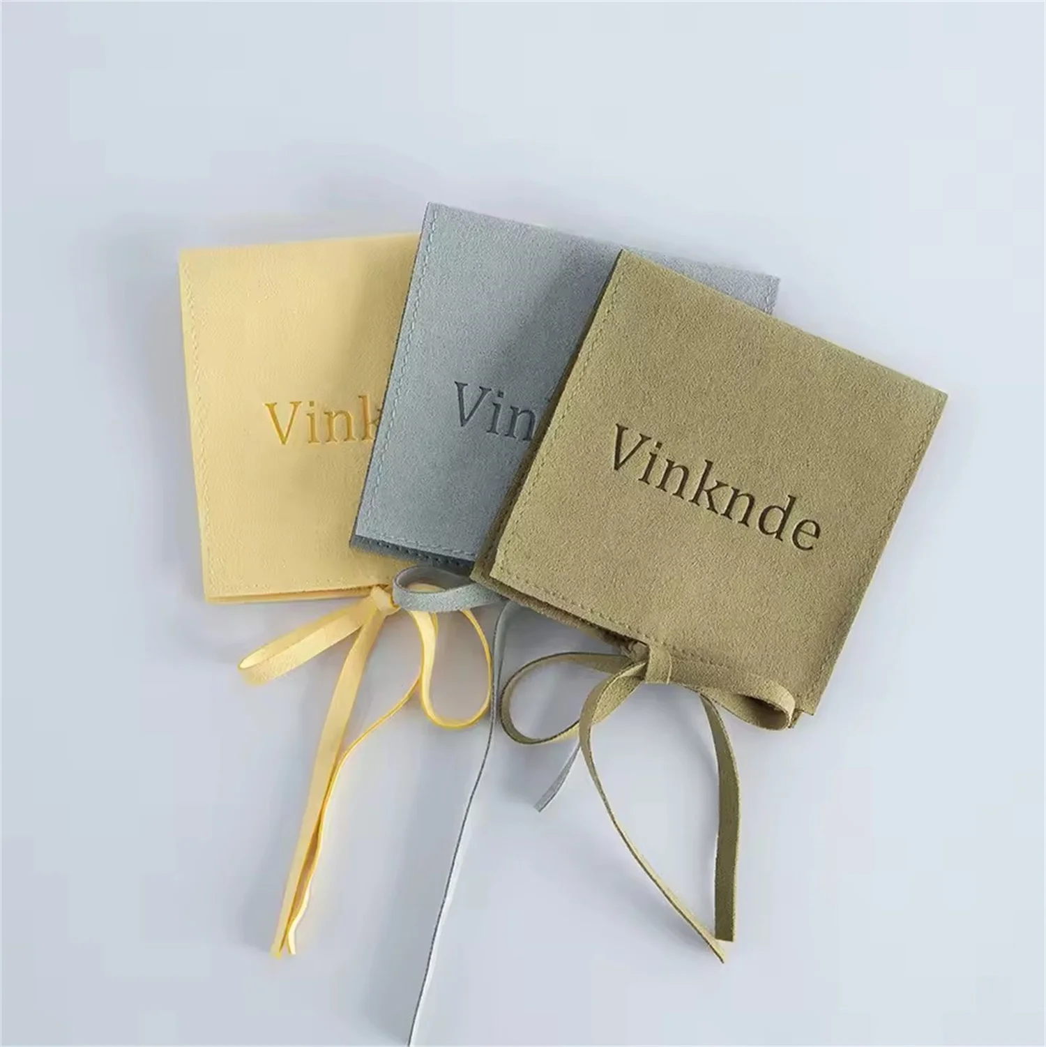 100Pcs Microfiber Jewelry Gift Bag Light Blue Candy Soap Oil Perfume USB Disk Lipstick Eyelash Storage Pouch DIY Box Accessories