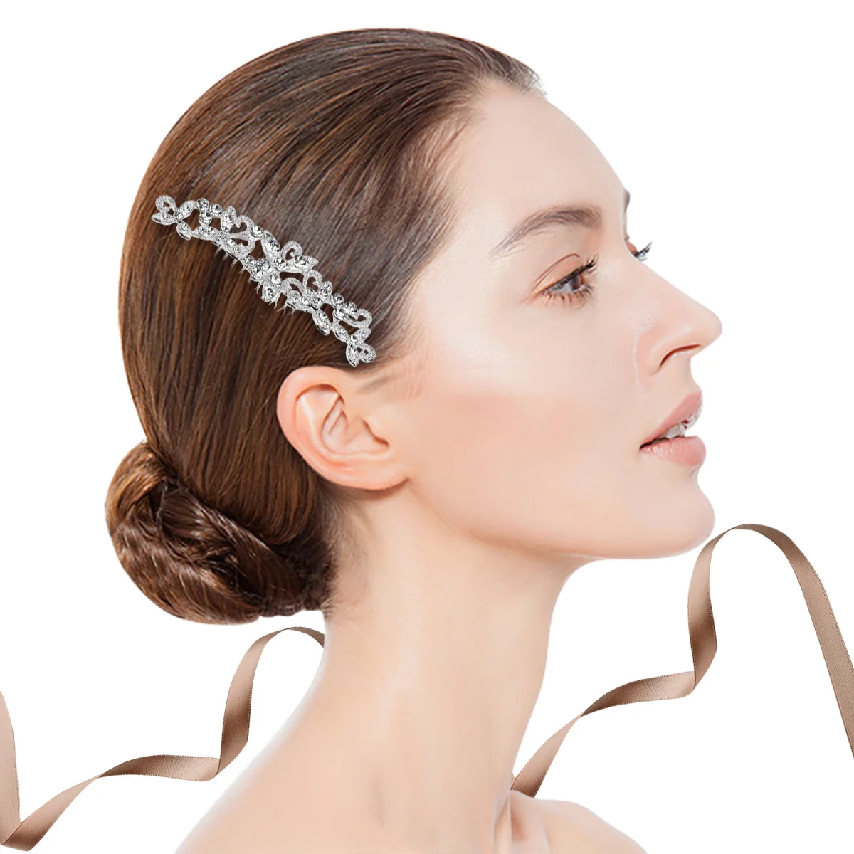 Peine para peinar el cabello, tocado de novia elegante con diamantes de imitación para boda, accesorios de peinado Updo para mujeres y niñas
